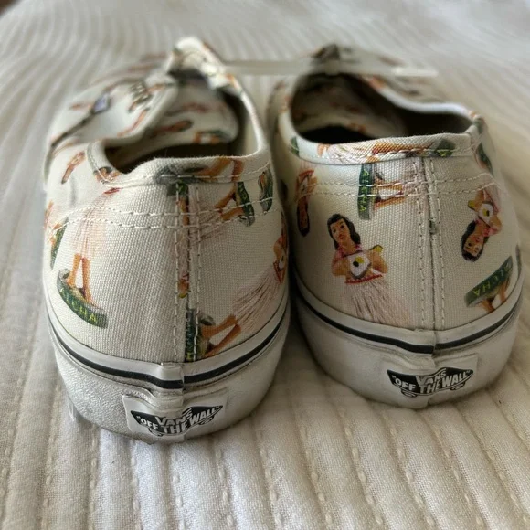 Vans Cream Hula Dancer Print Sneakers M9.5 W11 - Picture 3 of 4